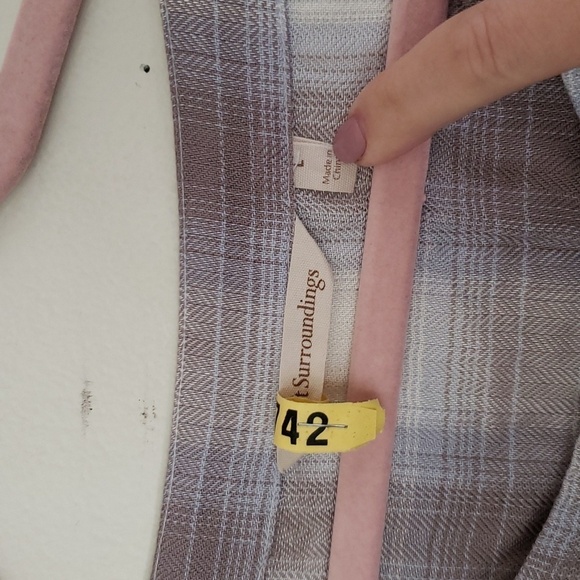 Soft surroundings soft plaid lightweight pullover blouse, long sleeve. Women's L - Picture 5 of 8